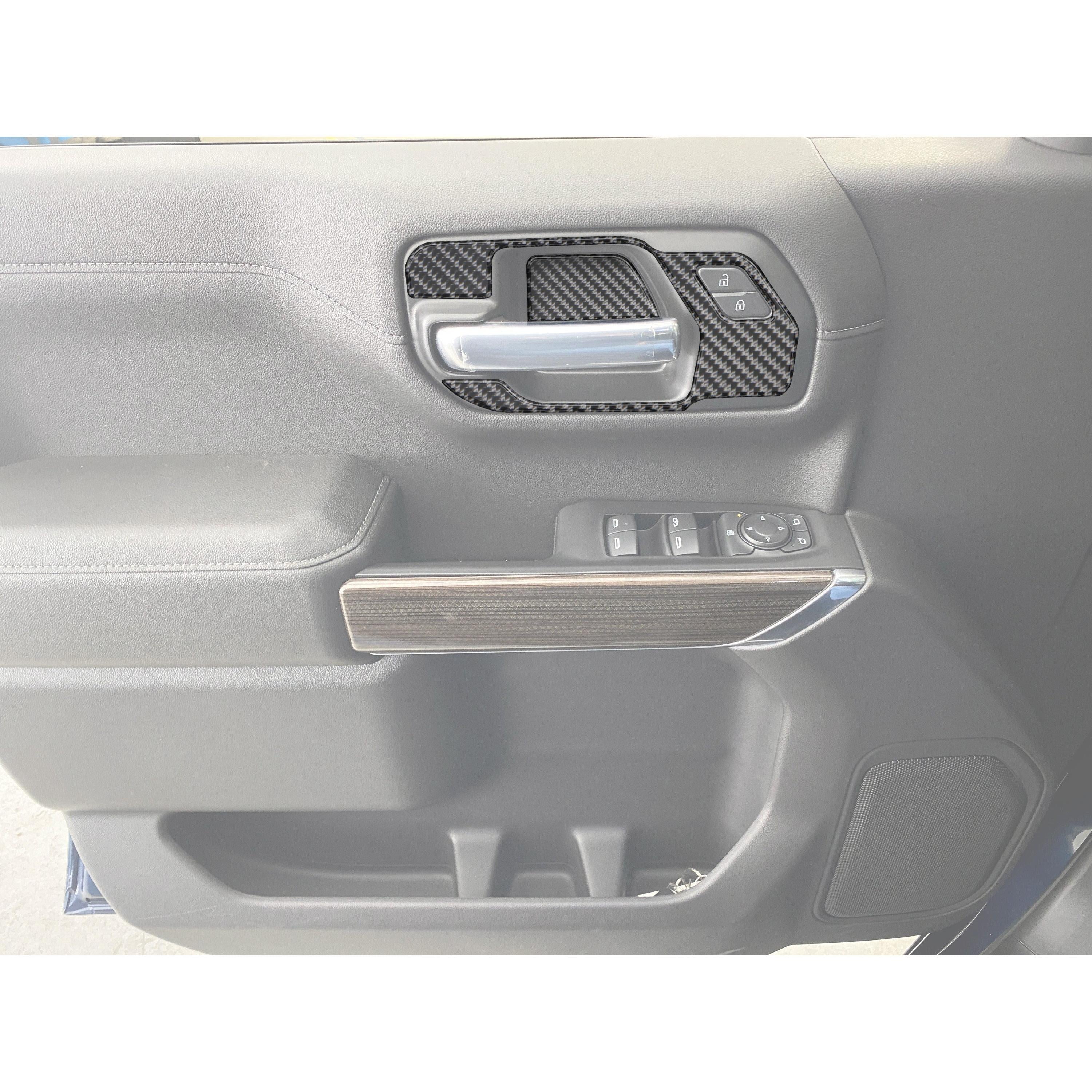 Door Handle Surround Accent Overlays Fits 2019-2021 Chevrolet Silverado