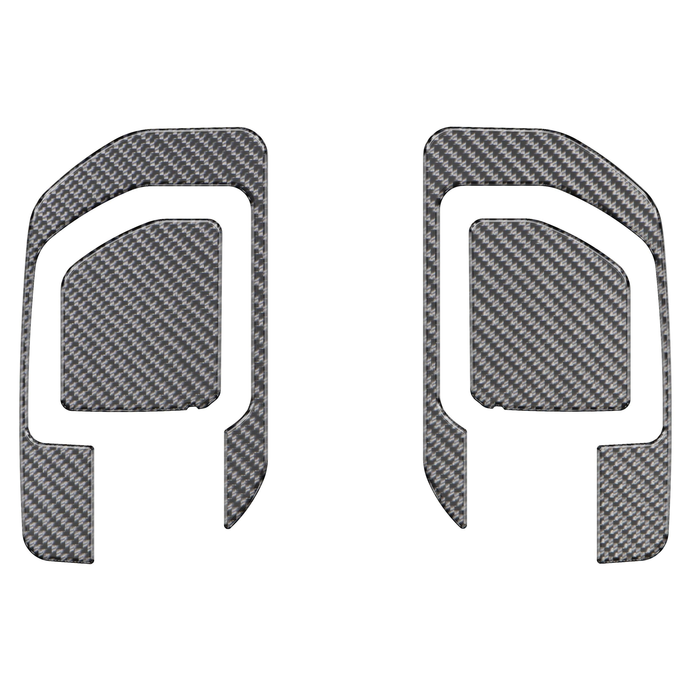 Door Handle Surround Accents Accent Trim Fits 2019-2021 Chevrolet Silverado Real Carbon Fiber(Domed)