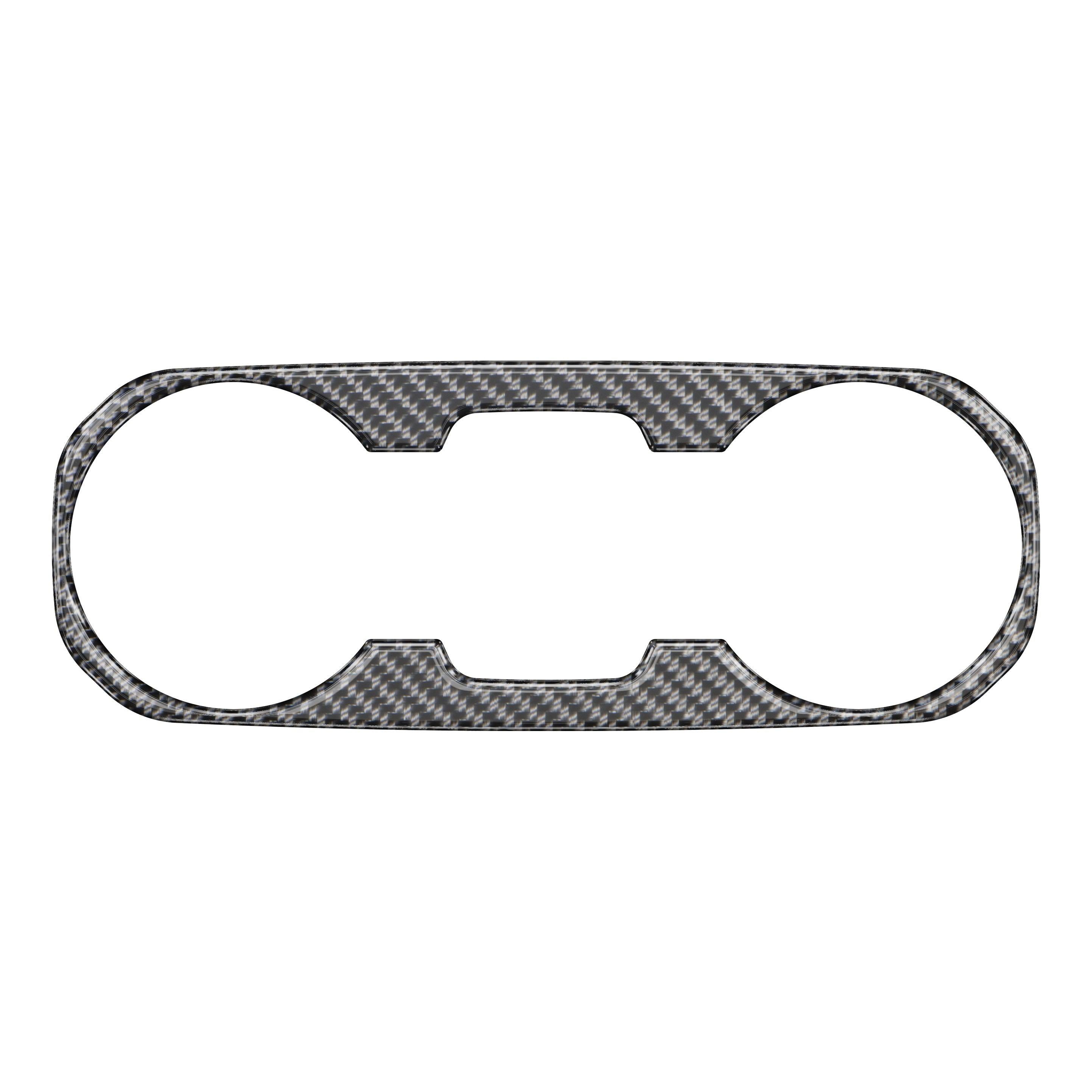 Center Console Cupholder Accent Trim Fits 2019-2021 Chevrolet Silverado Real Carbon Fiber(Domed)