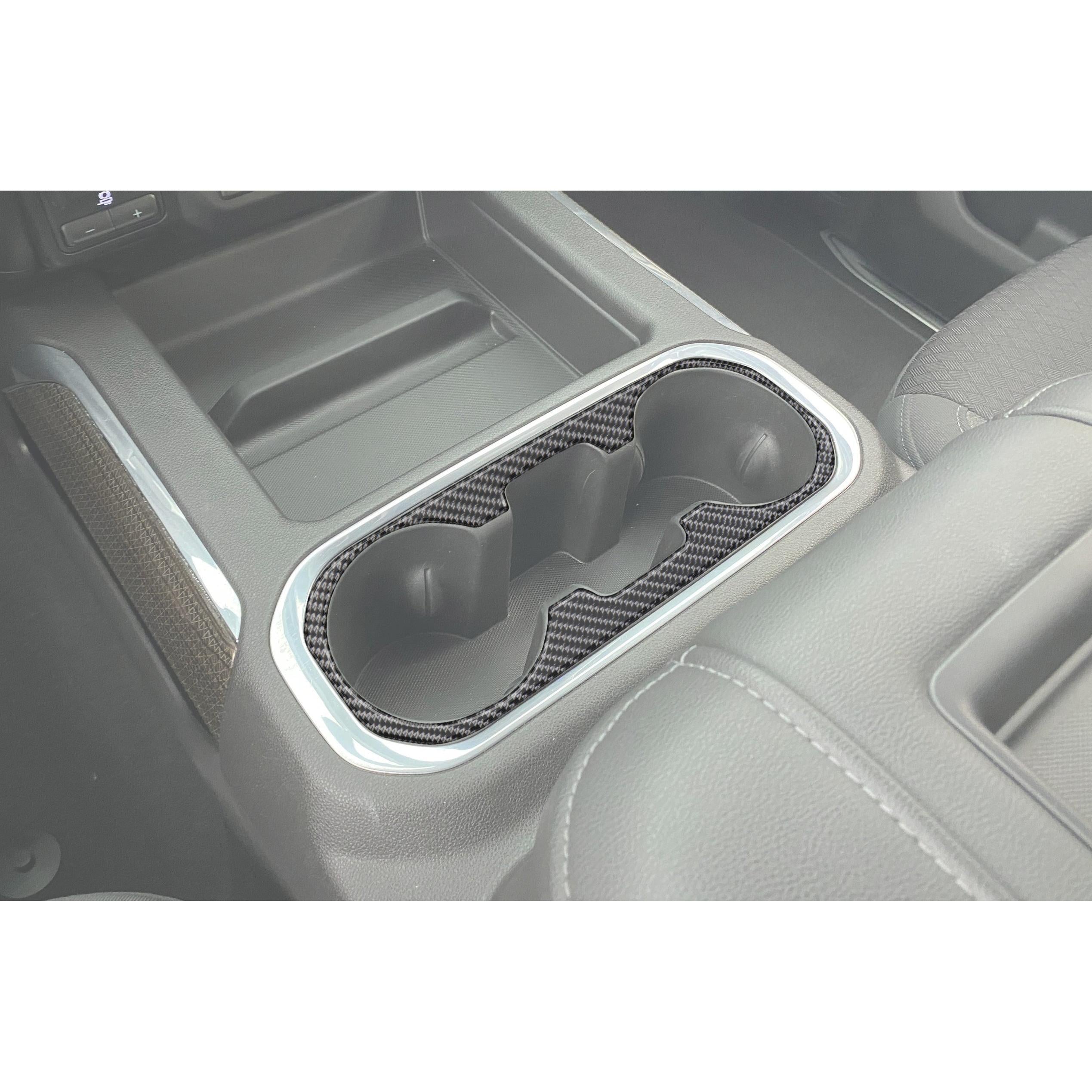 Center Console Cupholder Accent Overlay Fits 2019-2021 Chevrolet Silverado