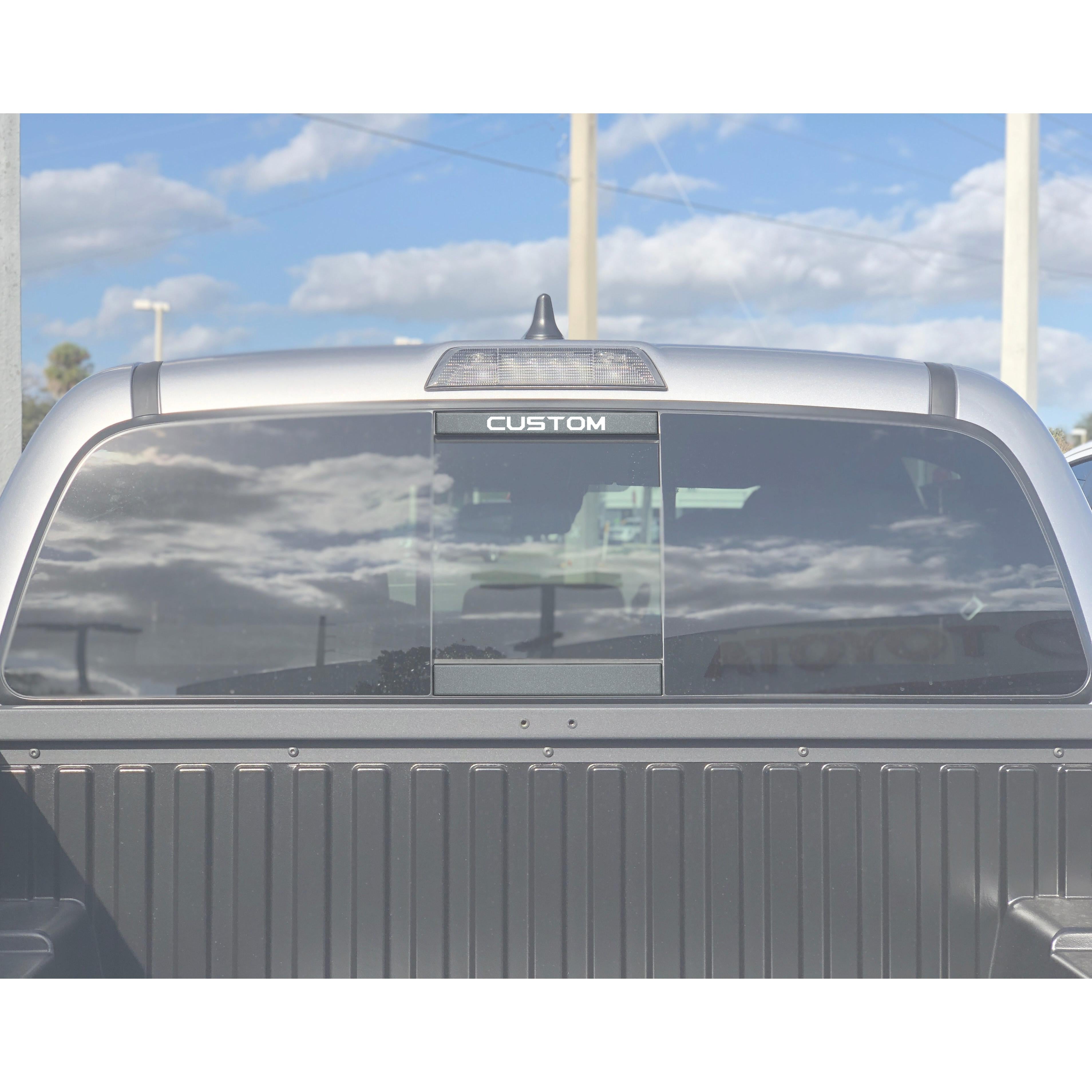 Rear Power Sliding Window Accent Trim Fits 2016-2020 Toyota Tacoma *OE Color - Magnetic Gray Metallic w/Custom Text