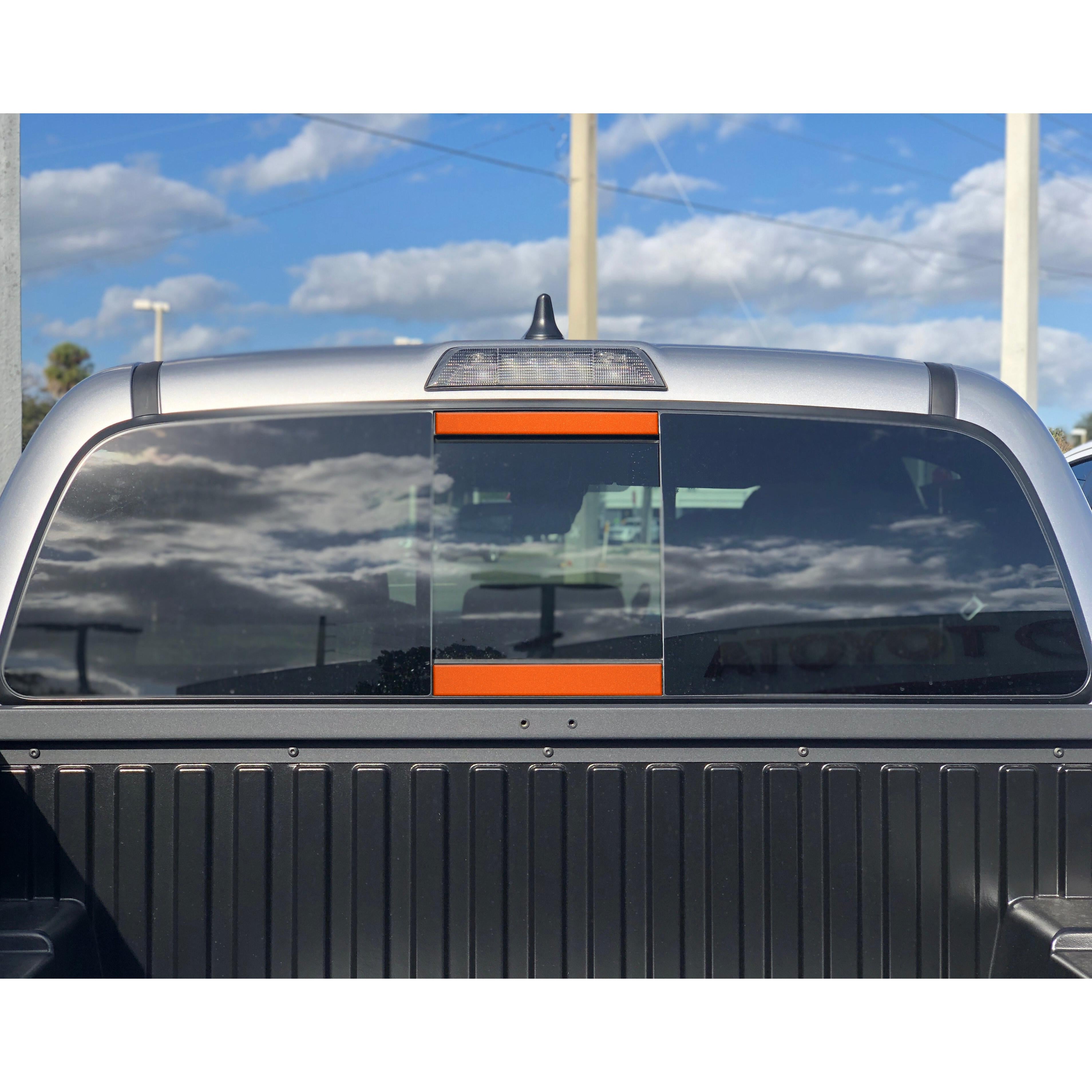 Rear Power Sliding Window Accent Trim Fits 2016-2020 Toyota Tacoma Inferno (Similar to EXTERIOR Inferno Orange)
