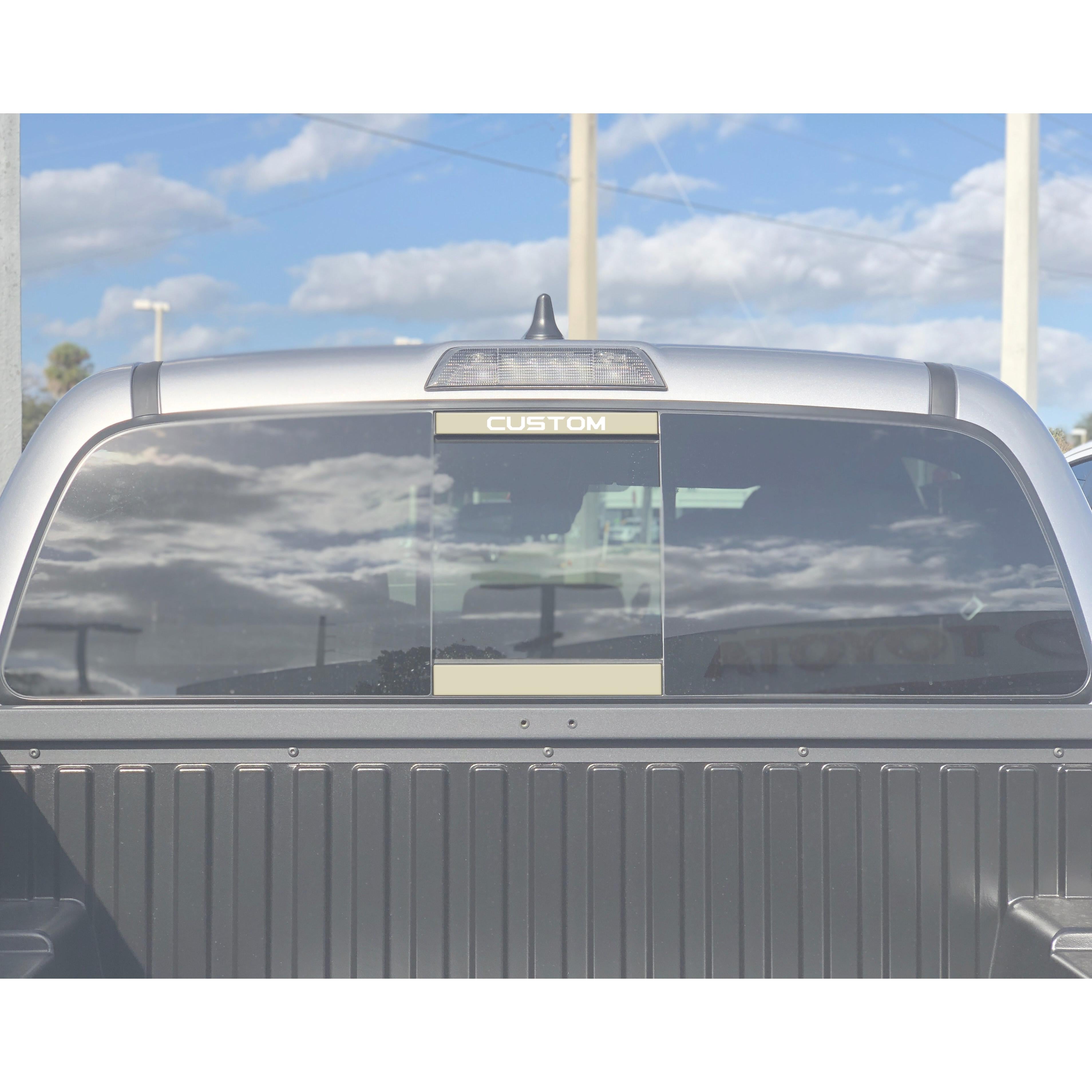 Rear Power Sliding Window Accent Trim Fits 2016-2020 Toyota Tacoma *OE Color - Quicksand Tan w/Custom Text
