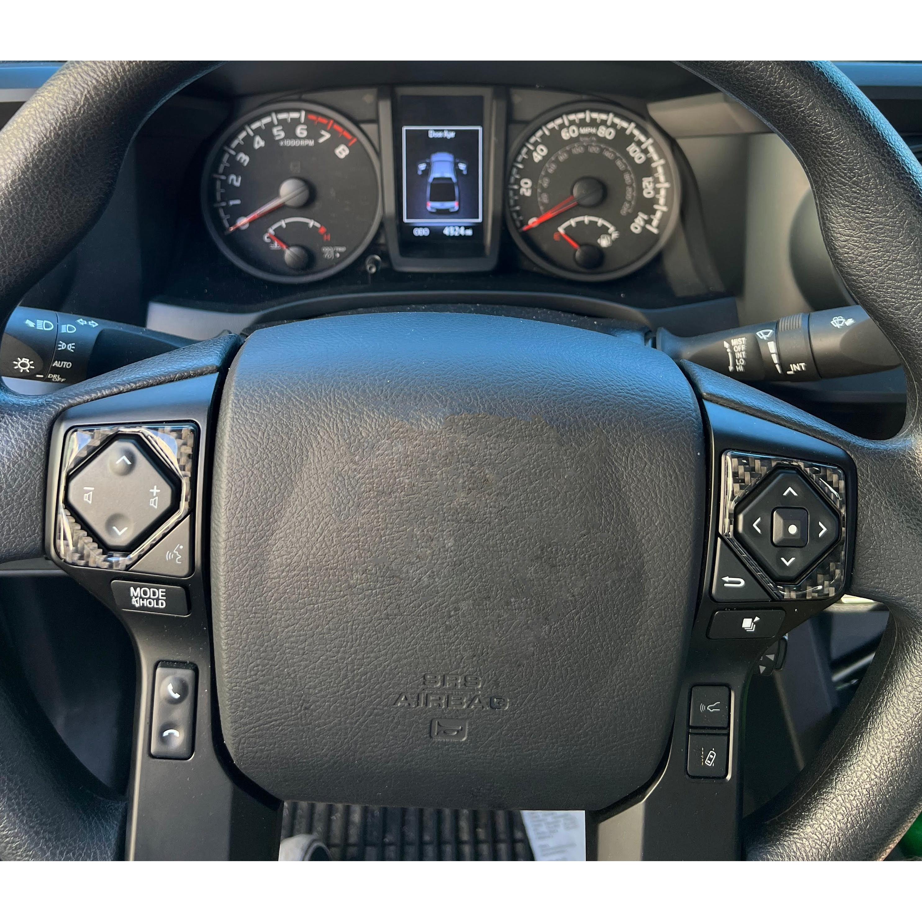 Steering Wheel Upper Buttons Accent Trim Fits 2016-2023 Toyota Tacoma
