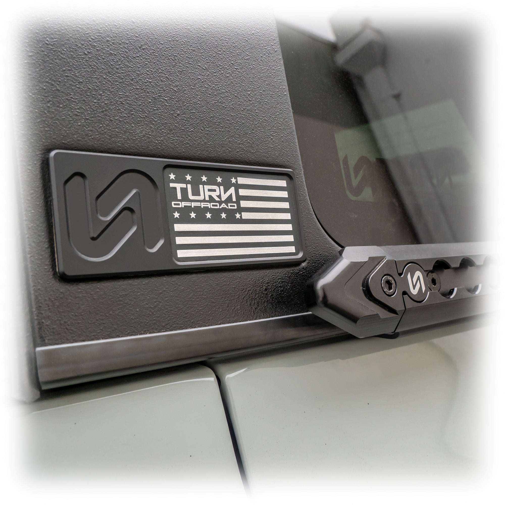 Turn Offroad Bronco Billet Hardtop Badge with TOR Flag