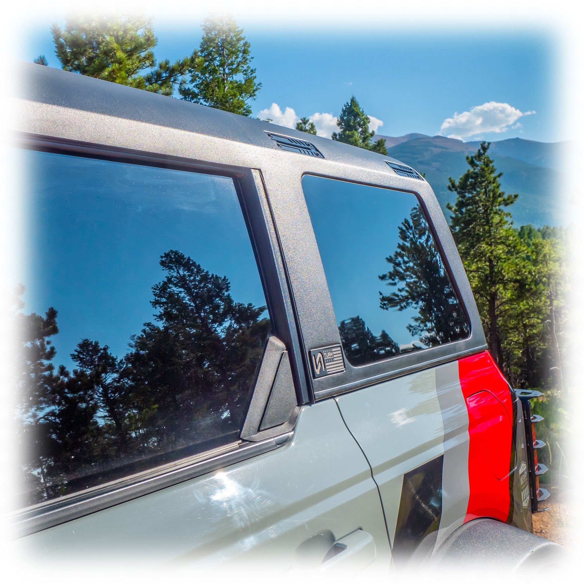 Turn Offroad Bronco Billet Hardtop Badge with TOR Flag