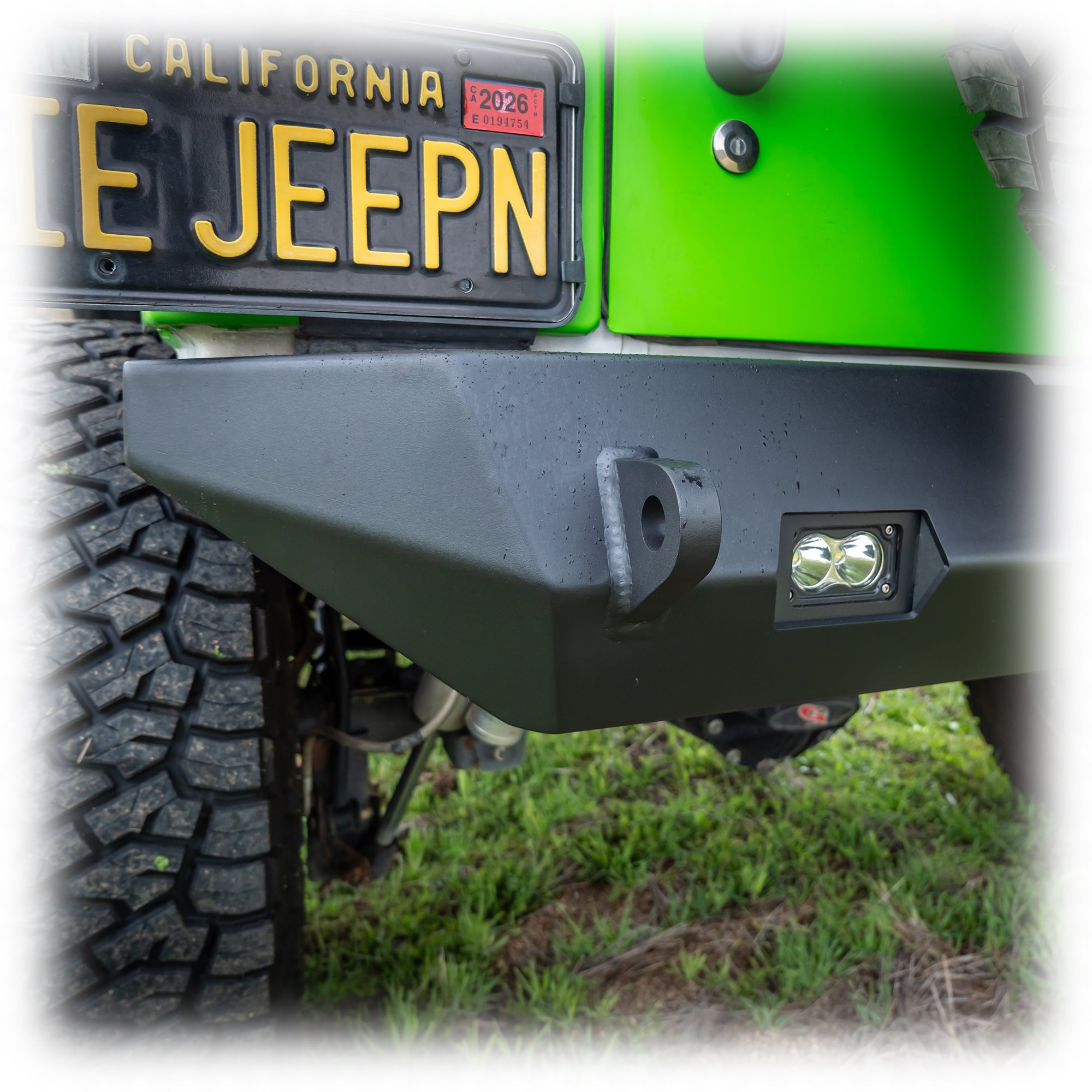 Jeep Wrangler JK Rear Bumper with LED Pod Lights & Hitch Receiver | 2007–2018