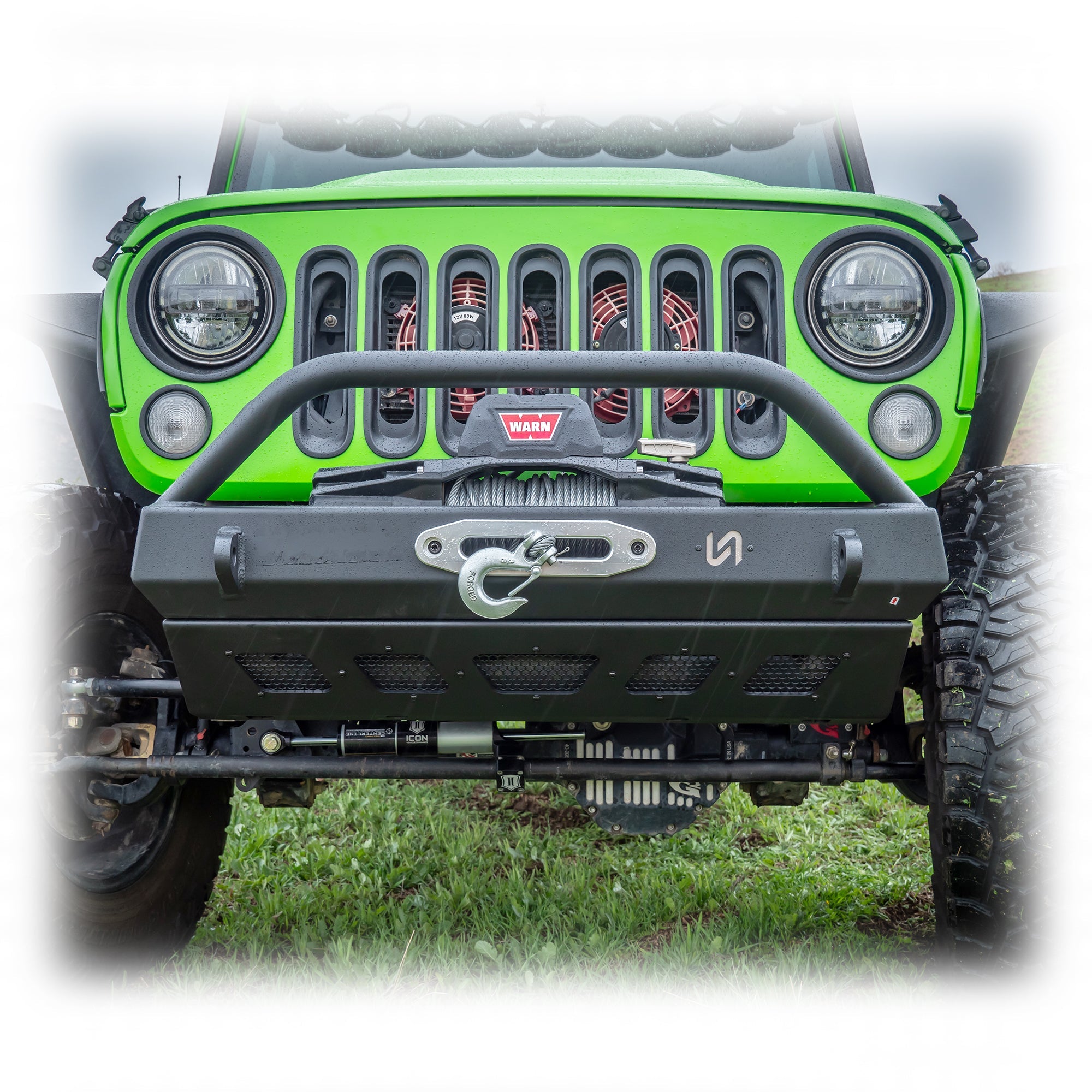 Jeep Wrangler JK/JL/JT Front Bumper with Welded Bull Bar & Skid Plate | 2007–2026