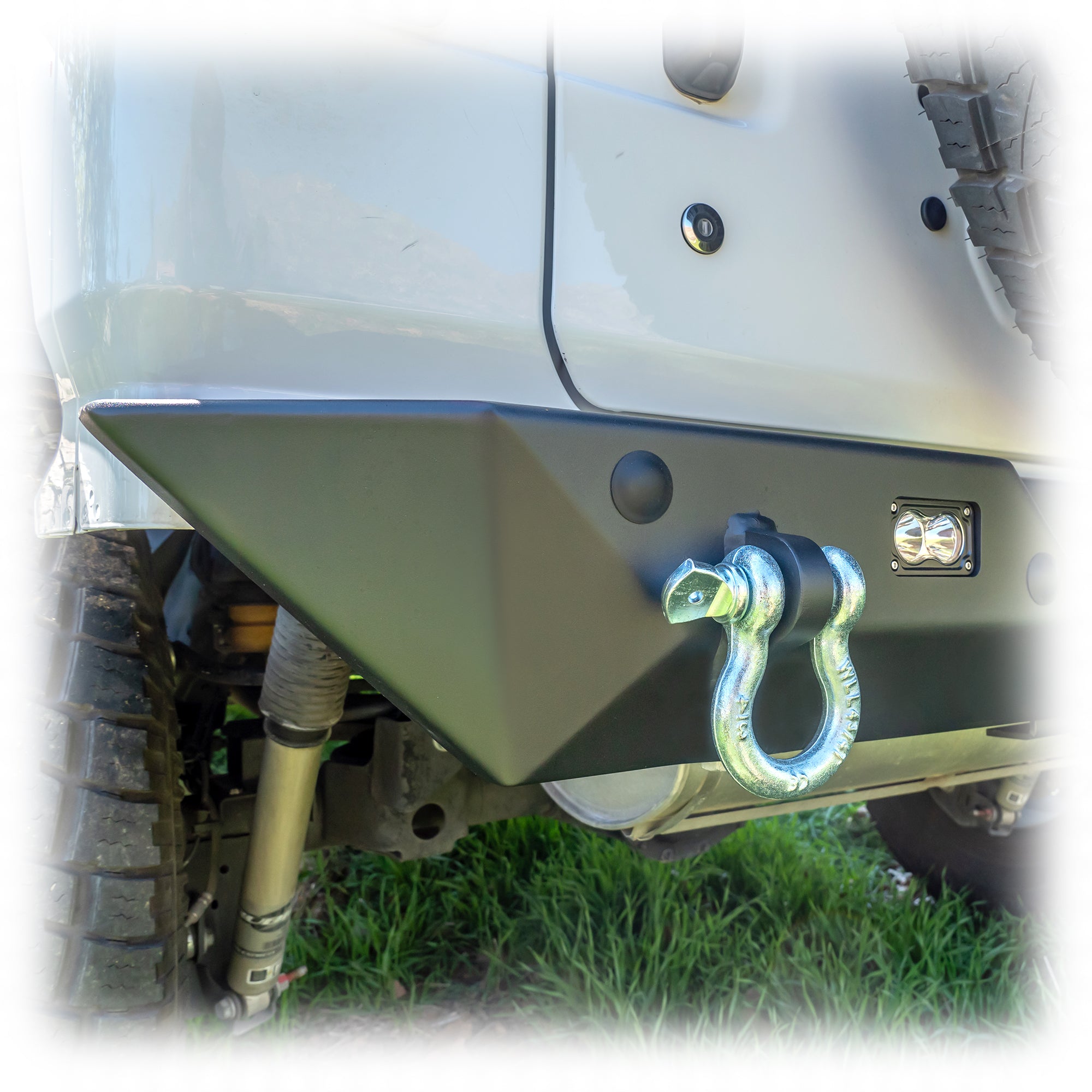 Jeep Wrangler JL Rear Bumper with LED Pod Lights & Hitch Receiver – Minimalist | 2018–2026