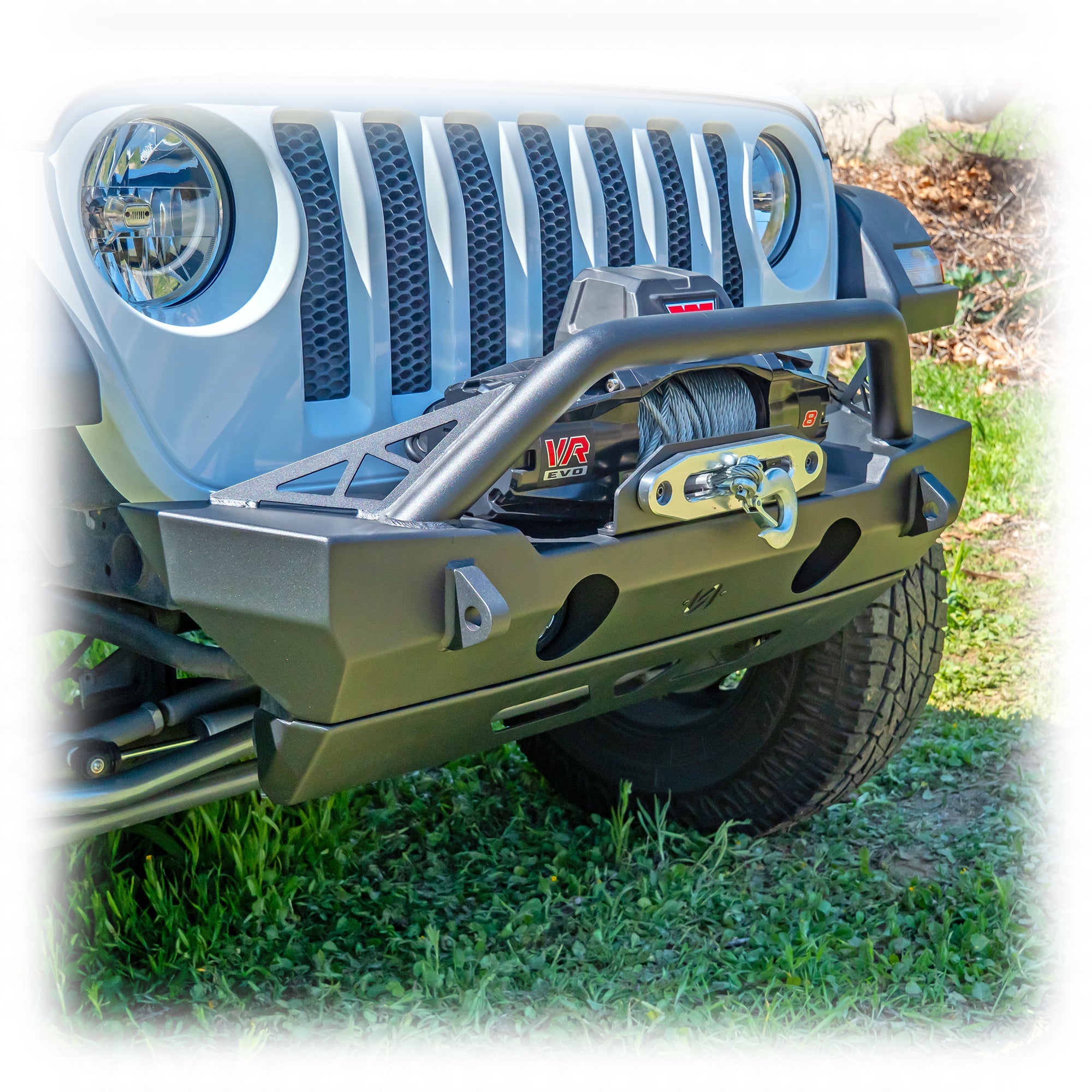 Jeep Wrangler JK/JL/JT Front Bumper with Bolt-On Bull Bar & Skid Plate | 2007–2026