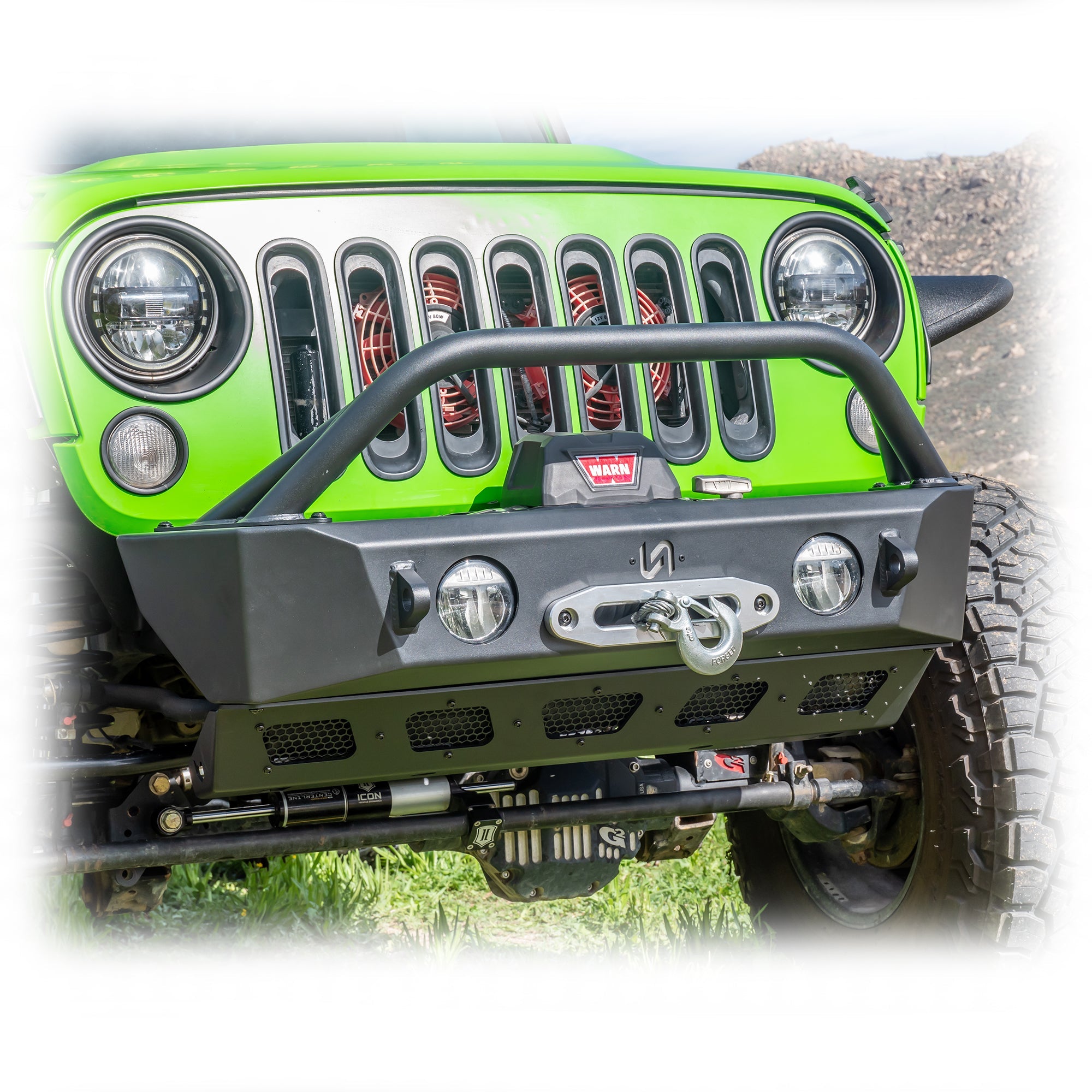 Jeep Wrangler JK/JL/JT Front Bumper with Skid Plate & Recessed Winch Mount | 2007–2026