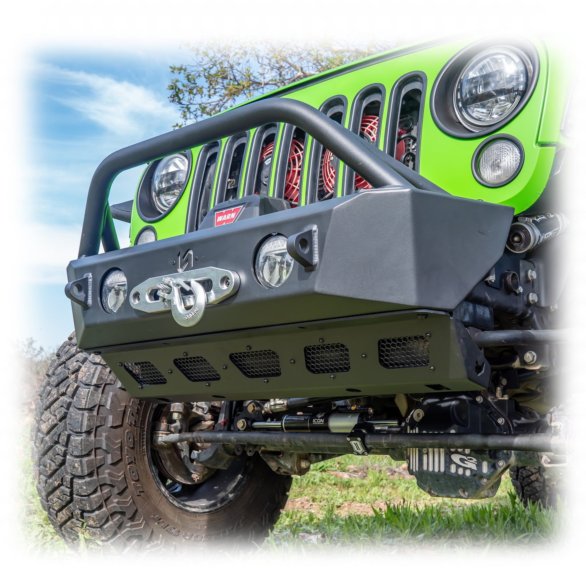 Jeep Wrangler JK/JL/JT Front Bumper with Skid Plate & Recessed Winch Mount | 2007–2026