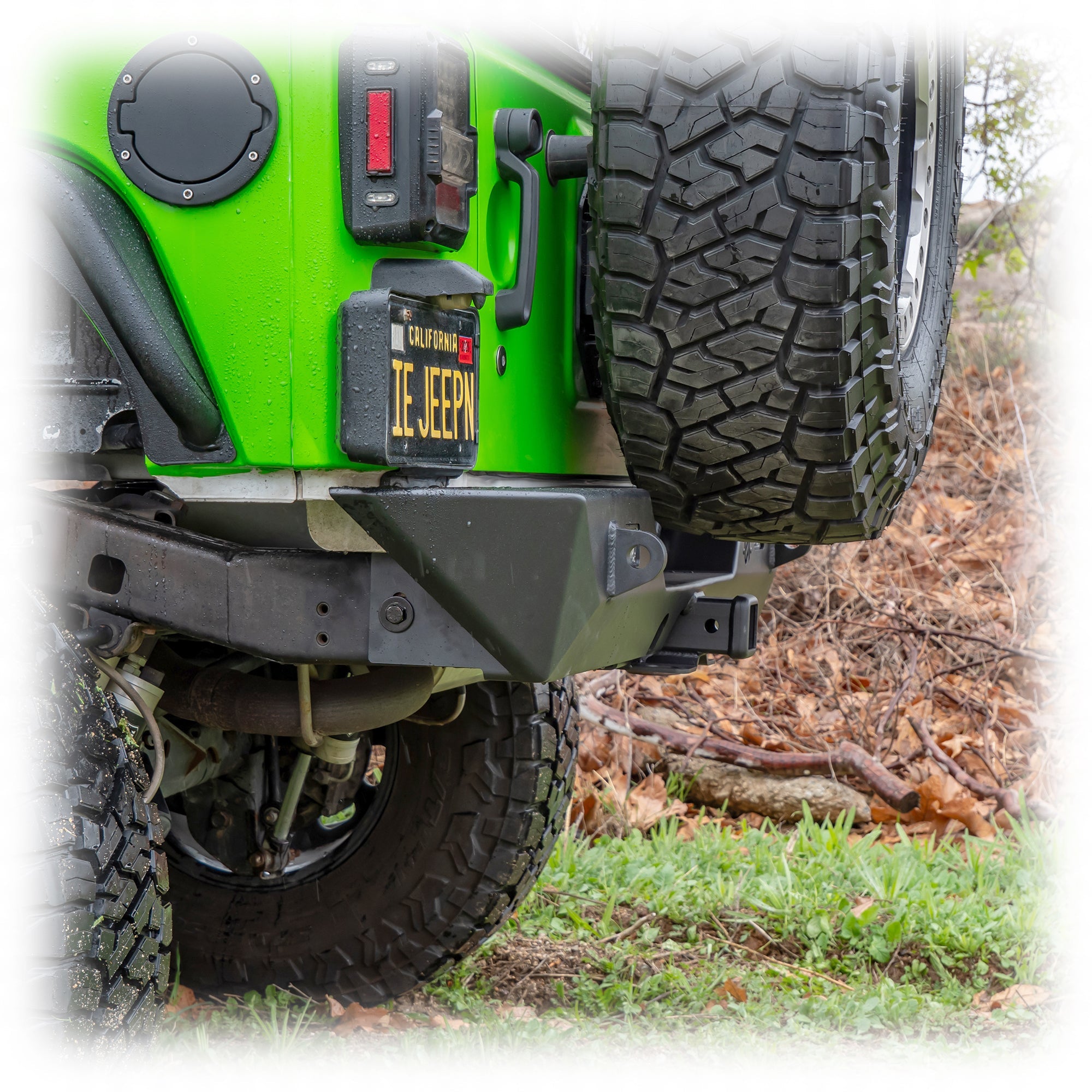 Jeep Wrangler JK Rear Bumper with LED Pod Lights & Hitch Receiver | 2007–2018