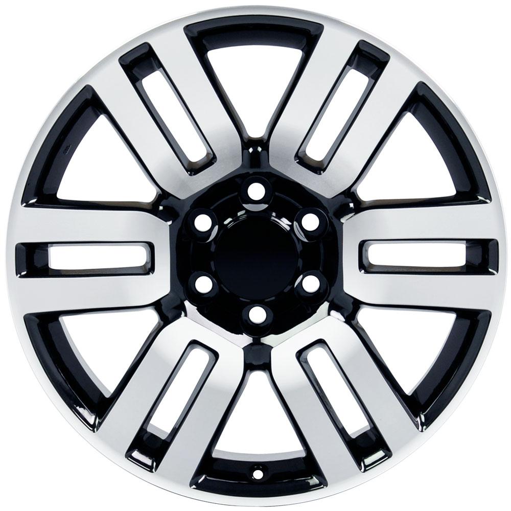 20" Replica TY10 fits Toyota 4Runner 20x7 Black Mach'd-SR1 Performance