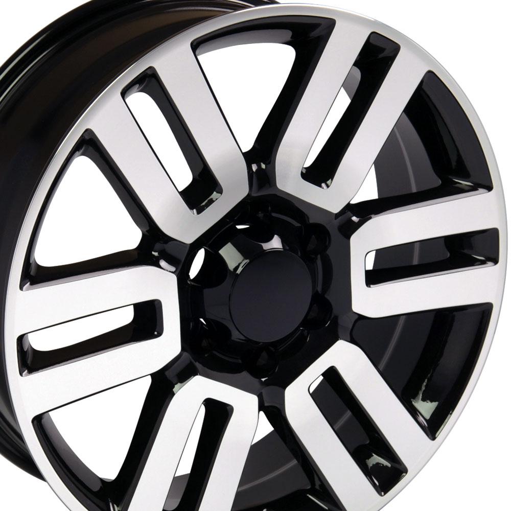 20" Replica TY10 fits Toyota 4Runner 20x7 Black Mach'd-SR1 Performance