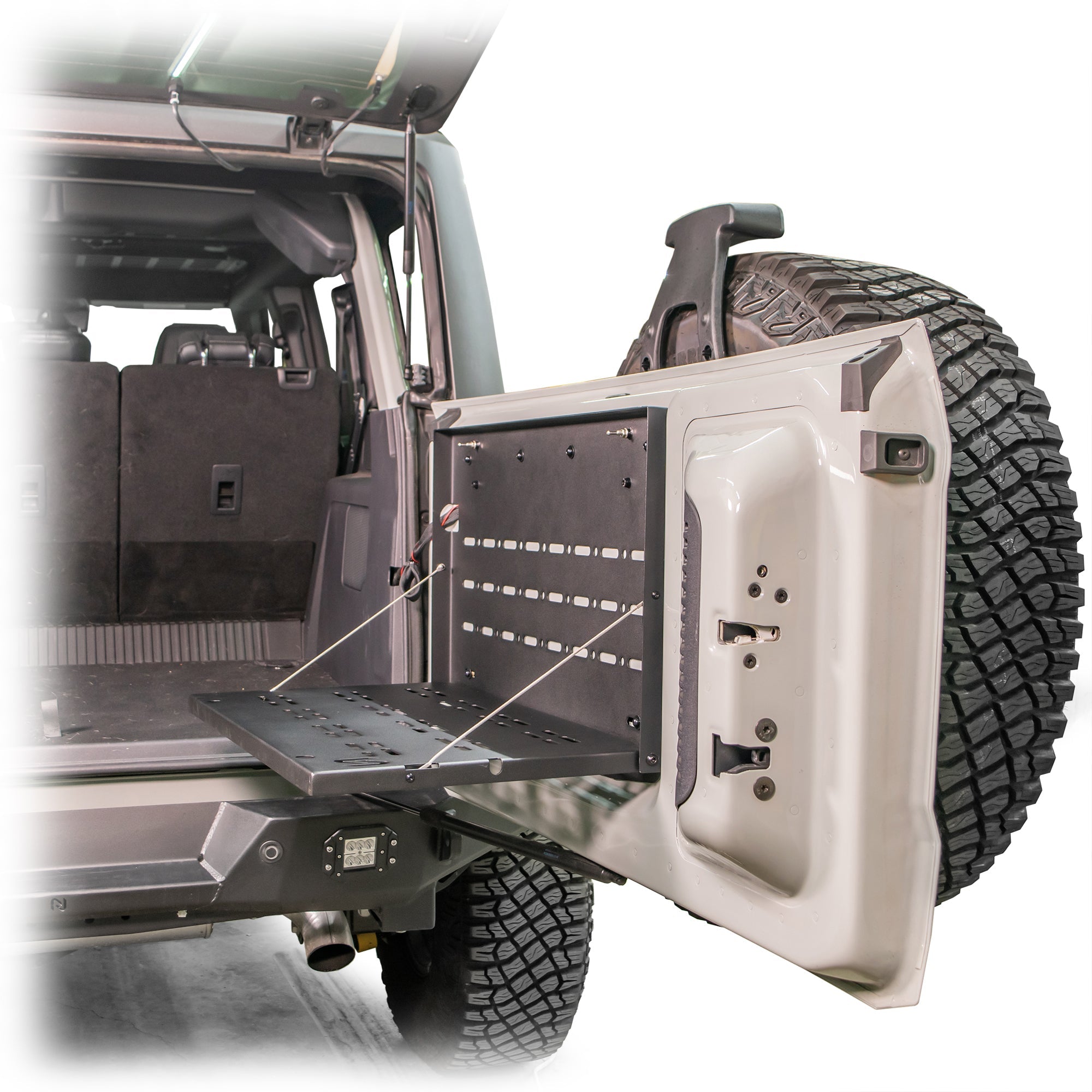 2021+ Ford Bronco Fold-Out Tailgate Table - Rear Cargo Drop Down Utility Shelf