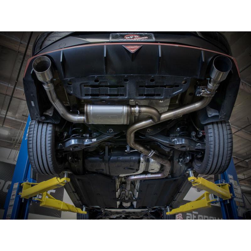 aFe Takeda 22-23 Hyundai Elantra N L4-2.0L (t) 3in 304 SS Axle-Back Exhaust w/ Polished Tips-SR1 Performance