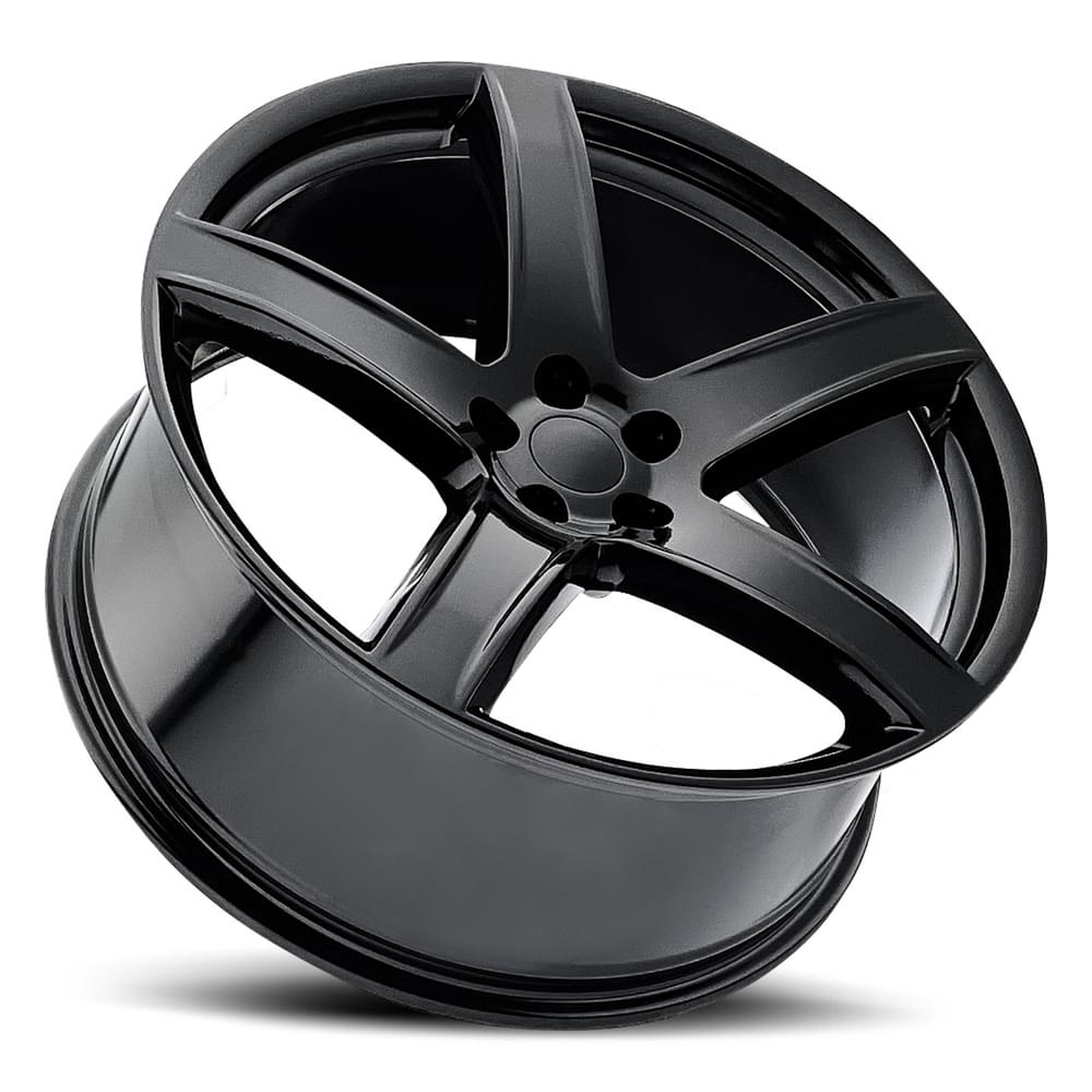 FR 77 – DODGE HELLCAT HC2 REPLICA WHEELS-Gloss Black 22x10 5x5.5 + 25.4 HB 77.8