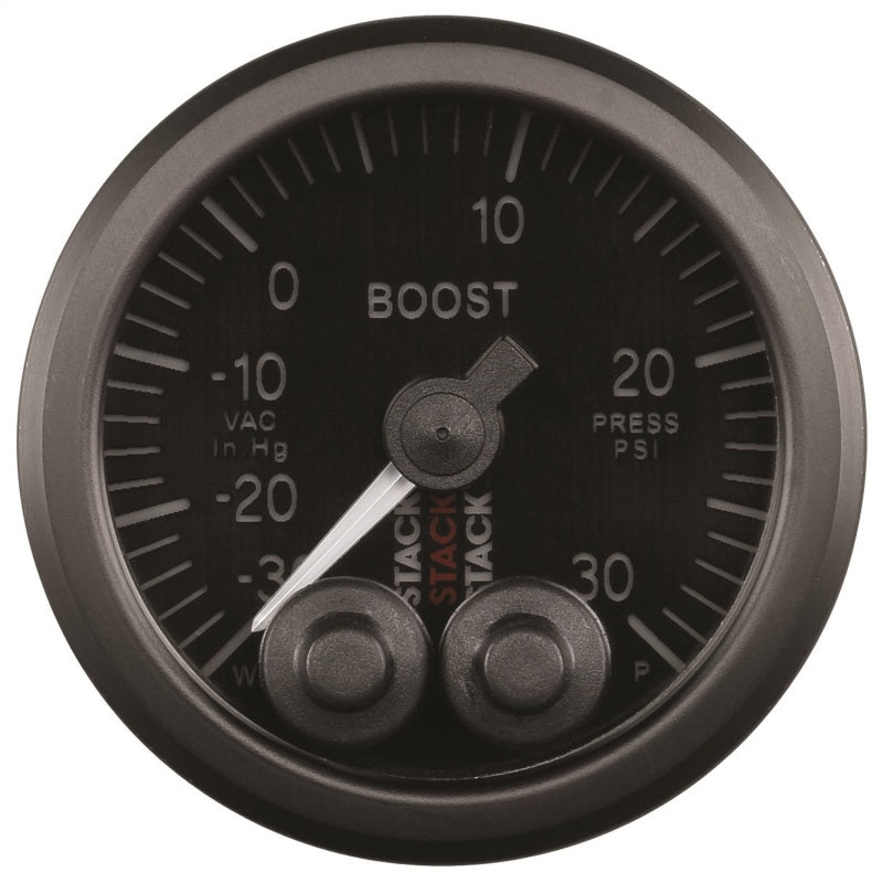 Autometer Stack Instruments 52mm -30INHG To +30PSI Pro Control Boost Pressure Gauge - Black-SR1 Performance
