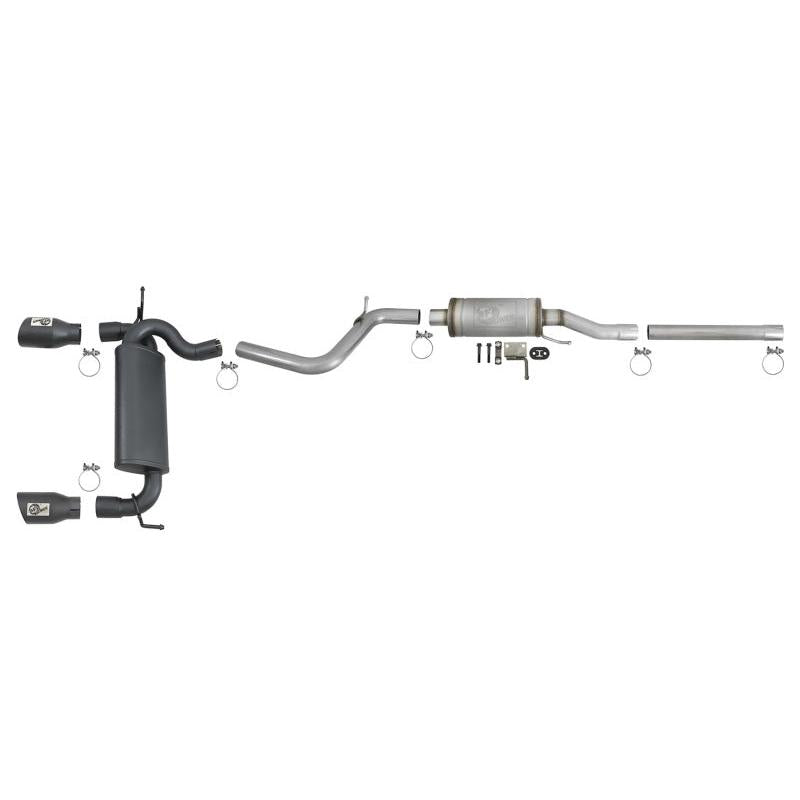 aFe Rebel Series 2.5in 409 SS Cat-Back Exhaust w/ Black Tips 2007+ Jeep Wrangler (JK) V6 3.6L/3.8L-SR1 Performance