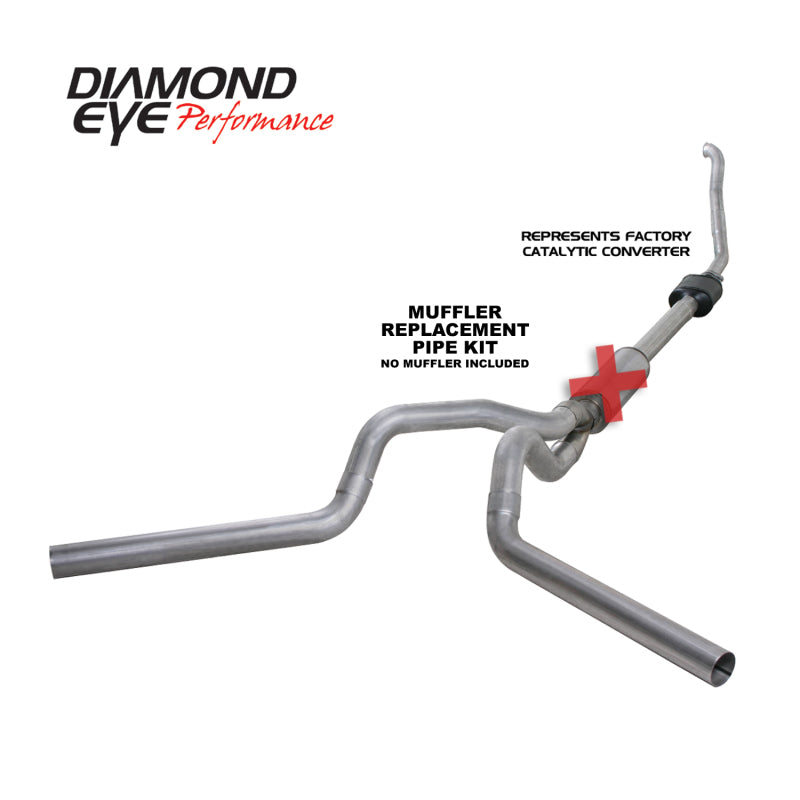 Diamond Eye KIT 4in TB MFLR RPLCMENT PIPEDUALALUM94-97 5 7 3L F250/F350 PWRSTROKE NFS-SR1 Performance