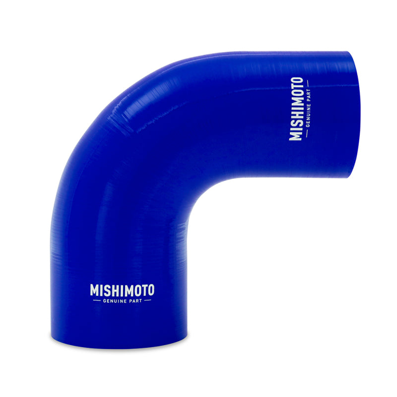 Mishimoto Silicone Reducer Coupler 90 Degree 3 inch to 4 inch - Blue