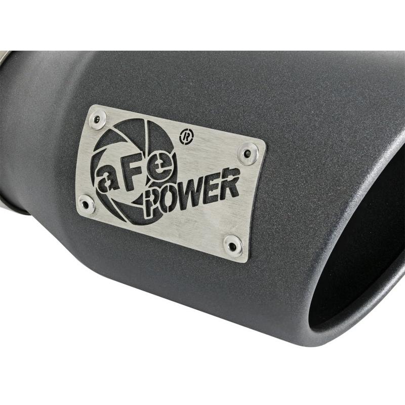 aFe MACH Force-Xp 3in 304 SS Metallic Black Exhaust Tip 3in In x 4-1/2in Out x 9in L Clamp-On Right-SR1 Performance