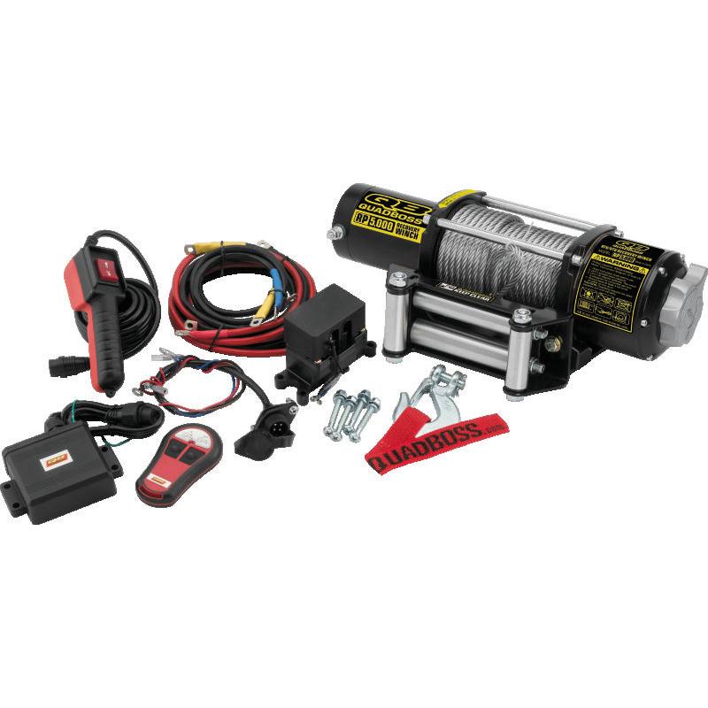 QuadBoss 5000 lb Winch with 50 ft. Wire Cable - Heavy-Duty Powersports Winch