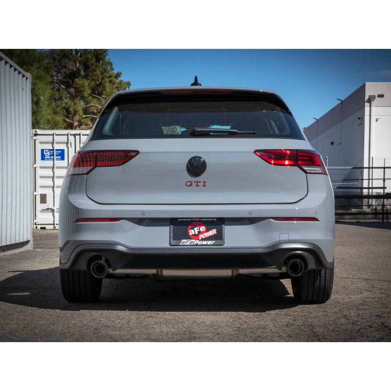 aFe Gemini XV 3in to 2 1/2in 304 SS Cat-Back Exhaust 22-23 Volkswagen GTI (MK8) 2.0L w/ Carbon Tips