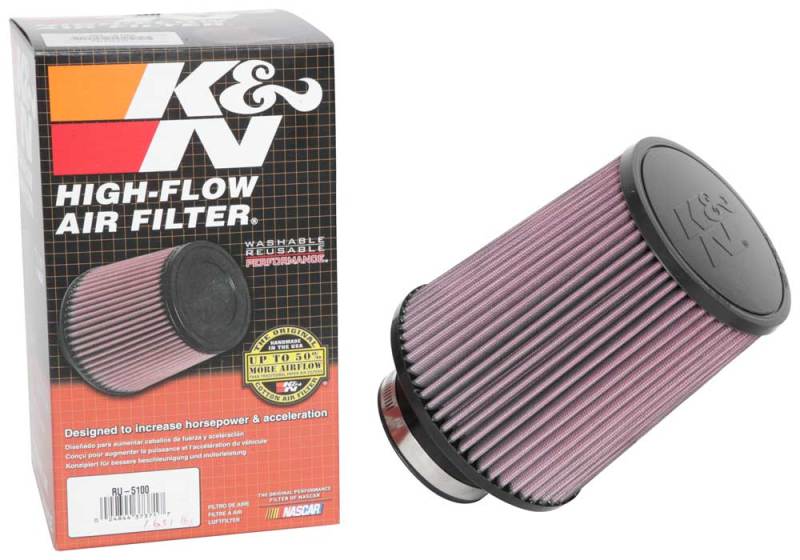K&N Universal Clamp-On Air Filter 3-1/8in FLG / 6in B / 5in T / 7in H-SR1 Performance