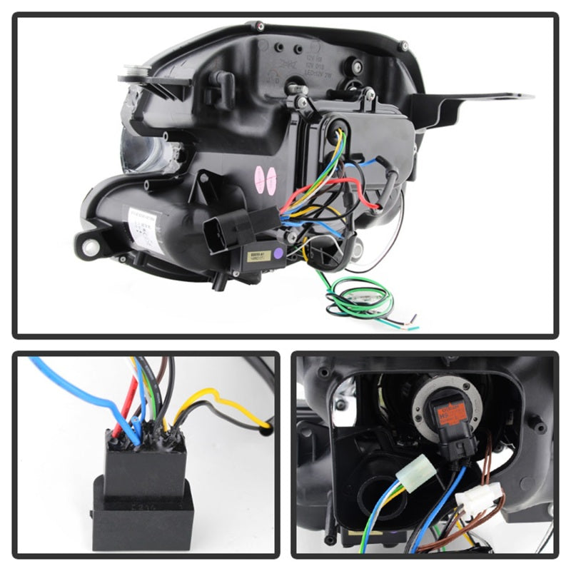 Spyder Mini Cooper 2007-2012 Projector Headlights Halogen Model Only - DRL Black PRO-YD-MC07-DRL-BK-SR1 Performance