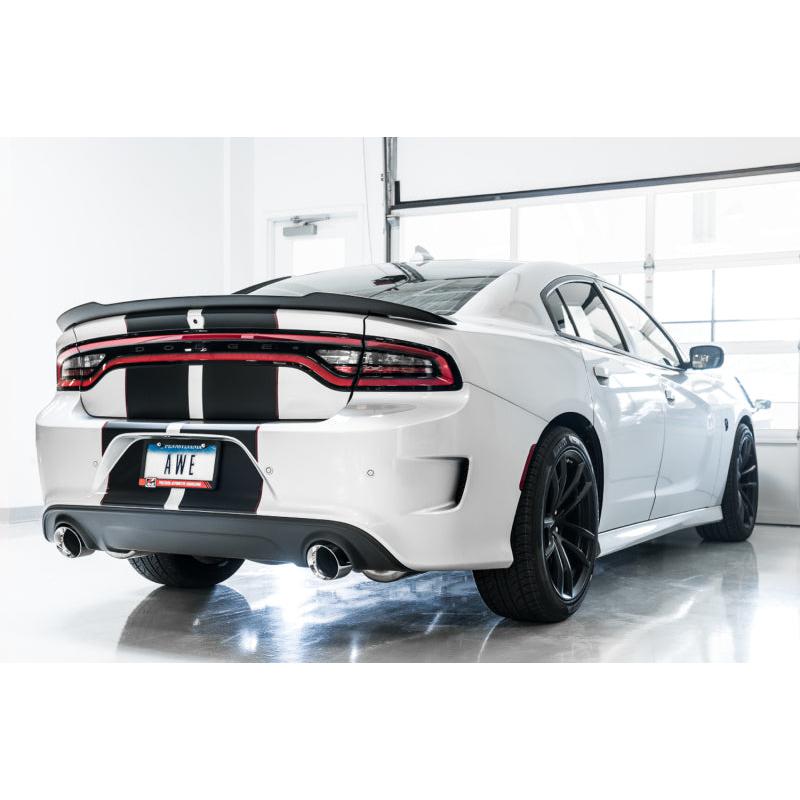 AWE Tuning 2017+ Dodge Charger 5.7L Touring Edition Exhaust - Non-Resonated - Diamond Black Tips