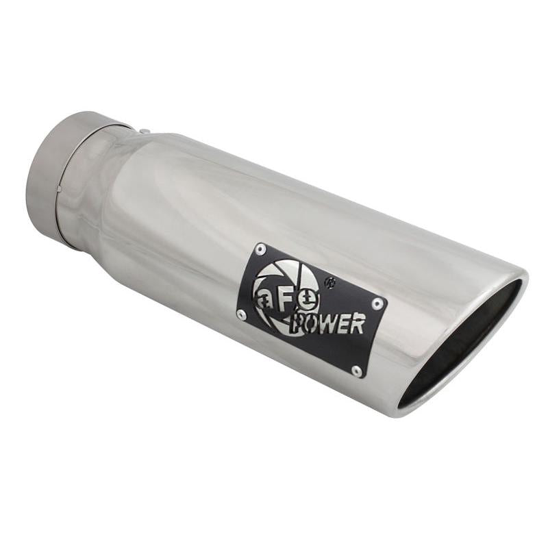 aFe Diesel Exhaust Tip Bolt On Polished 4in Inlex x 5in Outlet x 15in-SR1 Performance