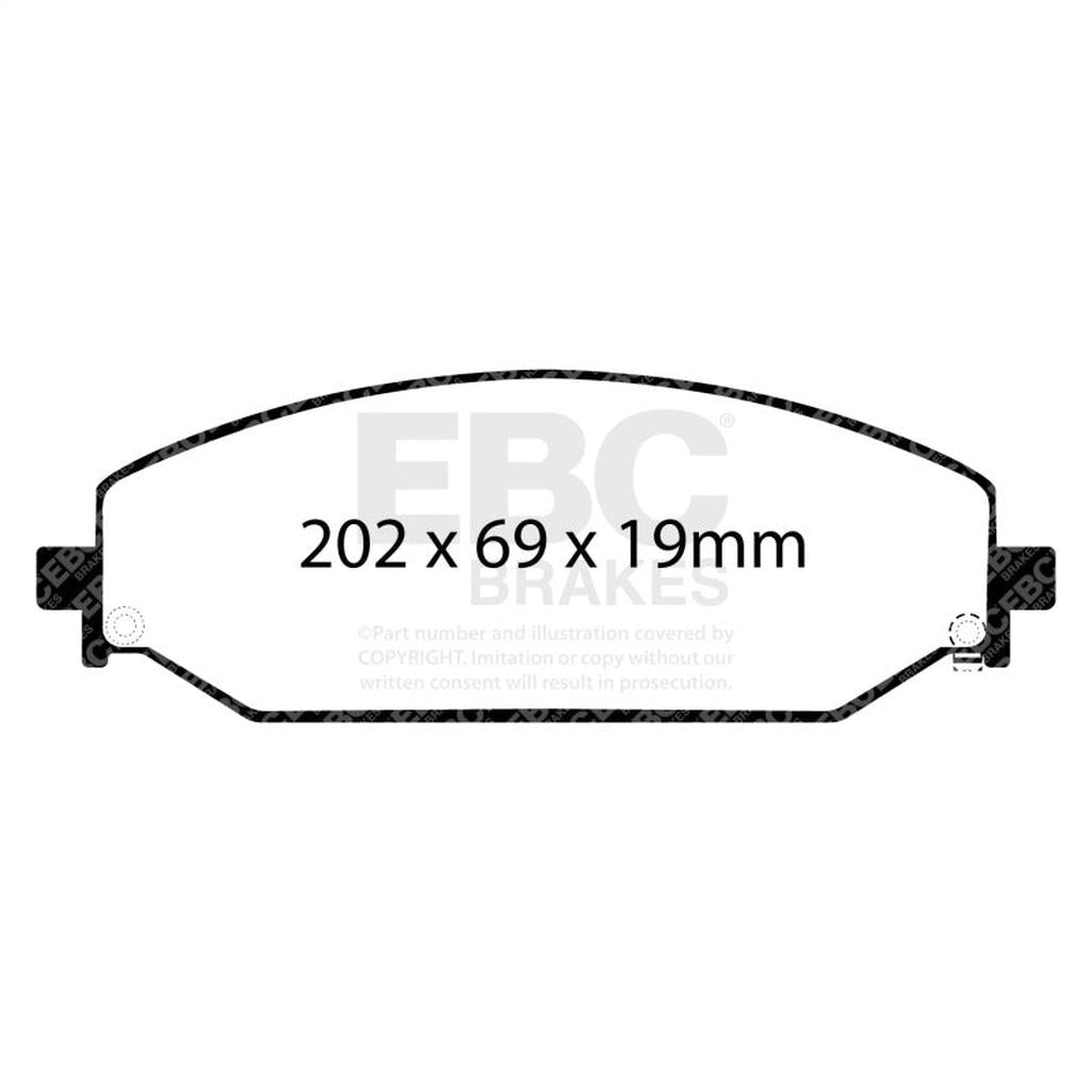 EBC Brakes ED93094 Extra Duty Front Brake Pads for 2019-2020 Ram 1500 and Jeep Grand Wagoneer 6.4L