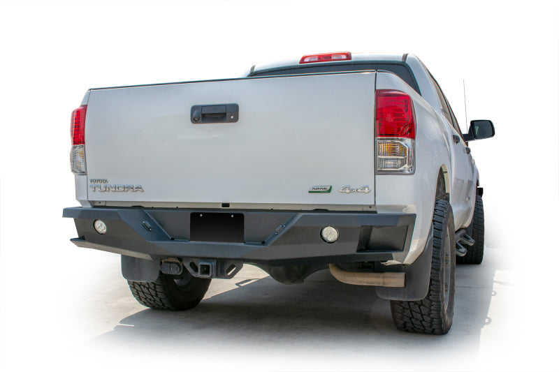 DV8 Offroad Toyota Tundra Rear Bumper with Winch Plate and Lights - Black Powder Coat