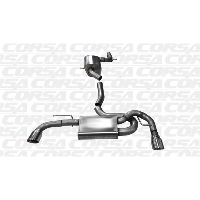 Corsa 2010-2014 Volkswagen GTI Mk6 Polished Touring 3.0in Cat-Back Dual Exit Polished Pro-SeriesTips-SR1 Performance