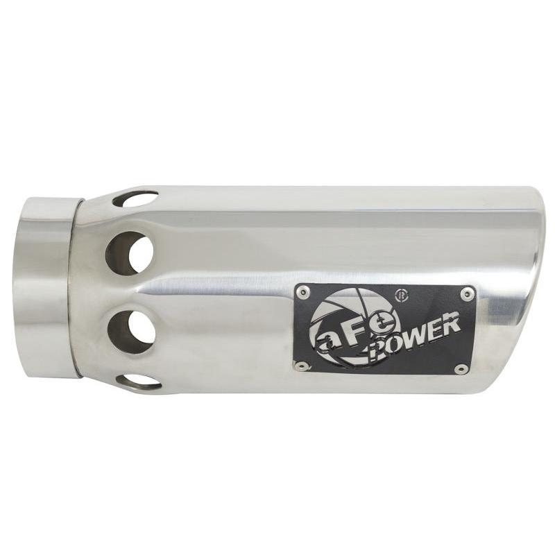 aFe Power Intercooled Tip Stainless Steel - Polished 4in In x 5in Out x 12in L Bolt-On