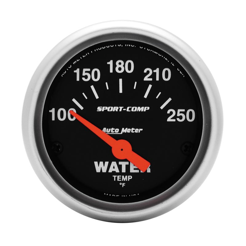 Autometer Sport-Comp 52mm 100-250 Deg F Electronic Water Temp Gauge-SR1 Performance
