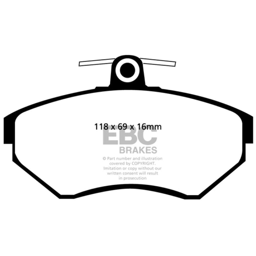 EBC Yellowstuff Front Brake Pads for Volkswagen Cabriolet 2.0 – High-Performance Street and Track Use