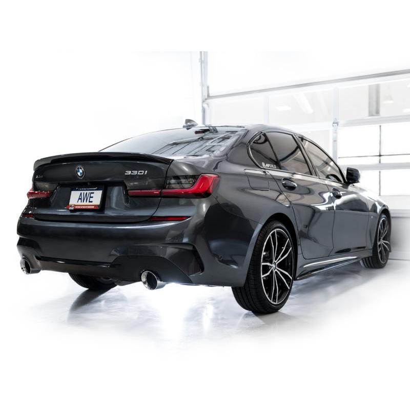 AWE 19-23 BMW 330i / 21-23 BMW 430i Base G2X Track Edition Axle Back Exhaust - Chrome Silver-SR1 Performance