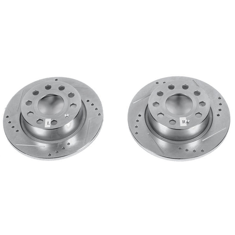 Power Stop 2016 Volkswagen Eos Front or Rear Evolution Drilled & Slotted Rotors - Pair-SR1 Performance