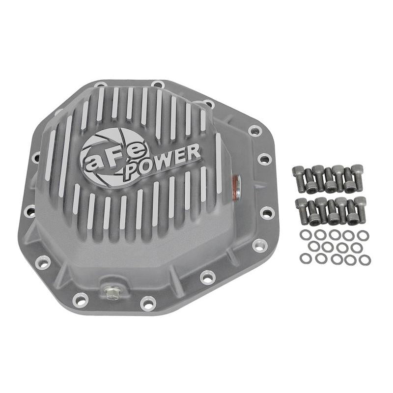 aFe Power Street Ser Rear Diff Cover Raw w/Mach Fin 2017 Ford Diesel Trucks V8-6.7L(td) Dana M275-14