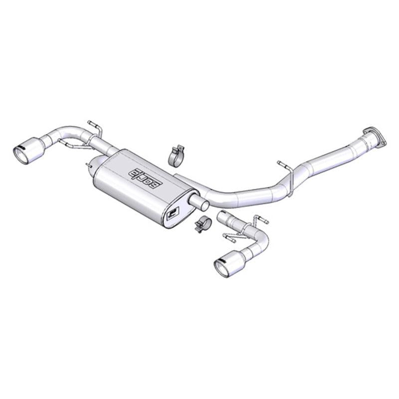 Borla 03-09 Mazda RX-8 1.3L Single Round Rolled Angle-Cut Cat-Back Exhaust