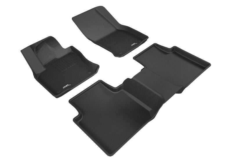 3D MAXpider 2018-2019 Volkswagen Tiguan w/ 5 Seat Kagu Front & Rear Floormats - Black-SR1 Performance