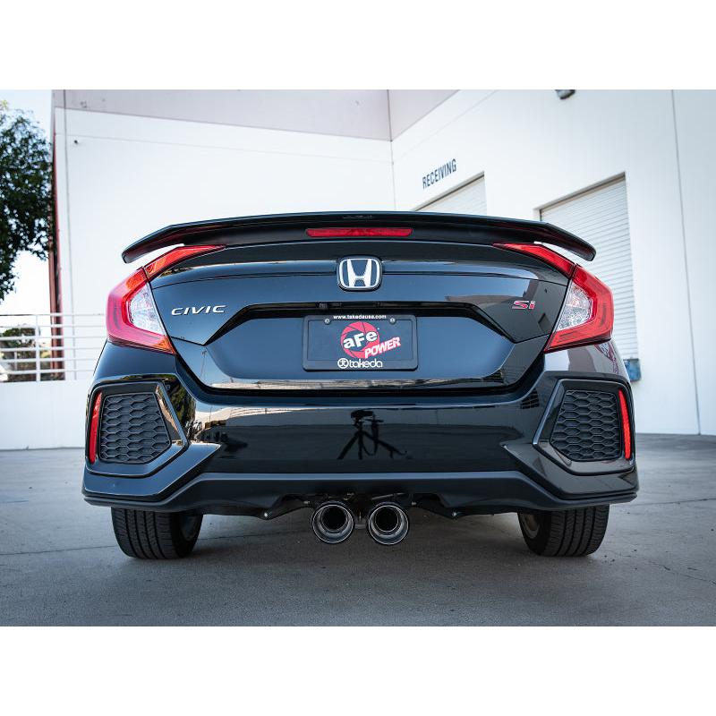 aFe Takeda 2.5in 304SS Cat-Back Exhaust System w/ Carbon Tips 17-20 Honda Civic Si Sedan I4 1.5L