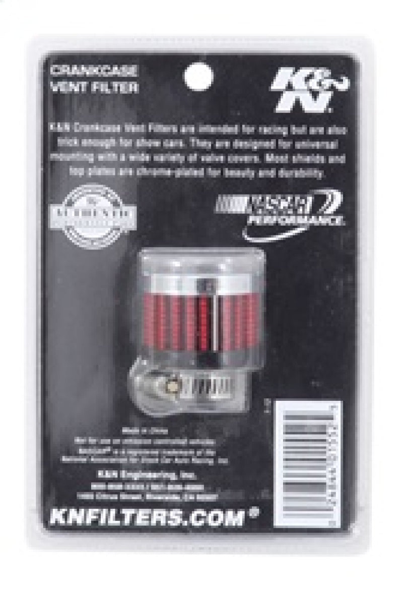 K&N Rubber Base Crankcase Vent Filter - 0.55in Flange ID 1.375in OD 1.125in Height-SR1 Performance