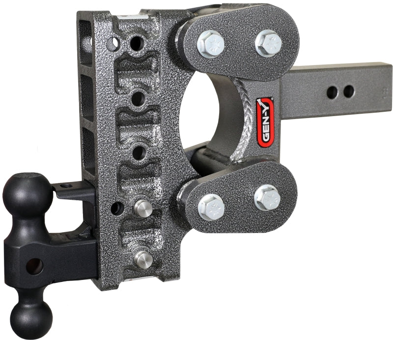 Gen-Y The Boss Torsion-Flex 2.5-inch Shank Hitch with 7.5-inch Drop and Dual-Ball & Pintle Lock