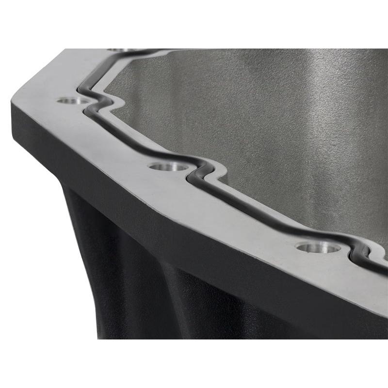 AFE Pro Series Engine Oil Pan Black w/Machined Fins; 11-16 Ford Powerstroke V8-6.7L (td)