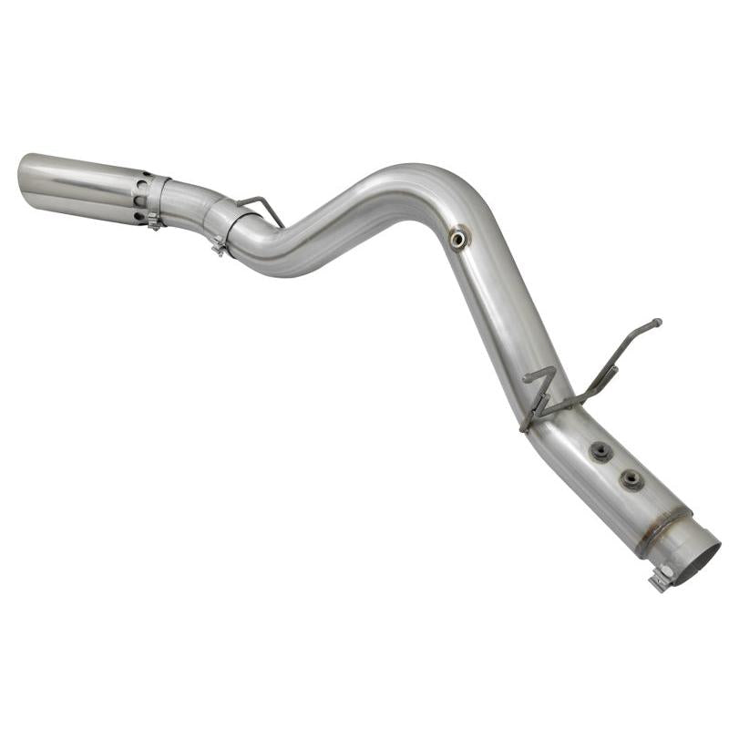 aFe ATLAS 5in DPF-Back Aluminized Steel Exhaust System w/Polished Tips 2017 GM Duramax 6.6L (td) L5P