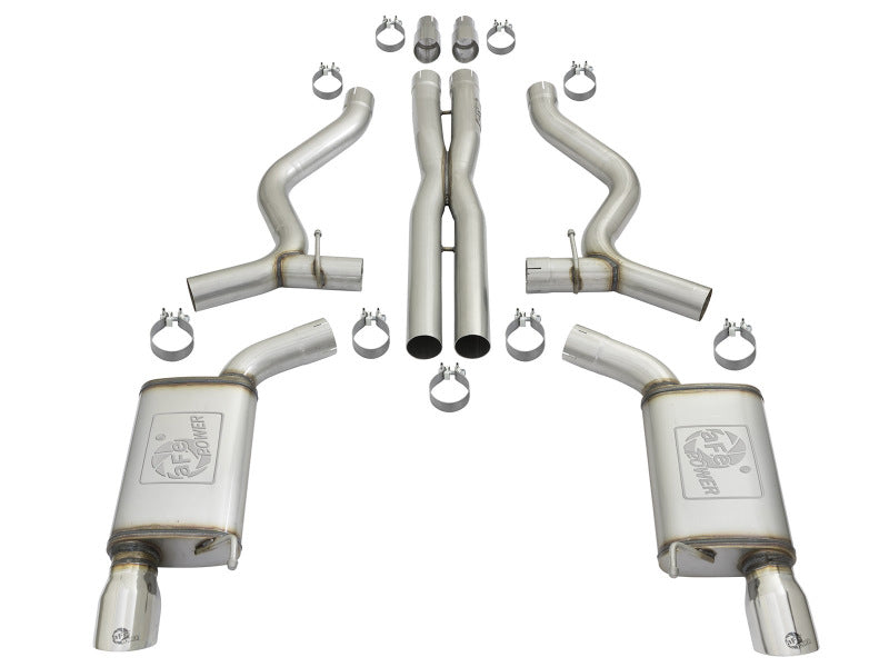 aFe MACHForce XP 3in Sport Tone Cat-Back Exhausts w/ Polished Tips 15-17 Ford Mustang V6/V8-SR1 Performance